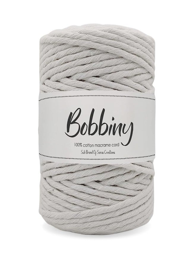 BOBBINY | Single Strand Cotton Macrame Cord Thread Rope for Crafts, Macrame DIY and Other Projects | White | 4mm, 20 Meter - Image 1